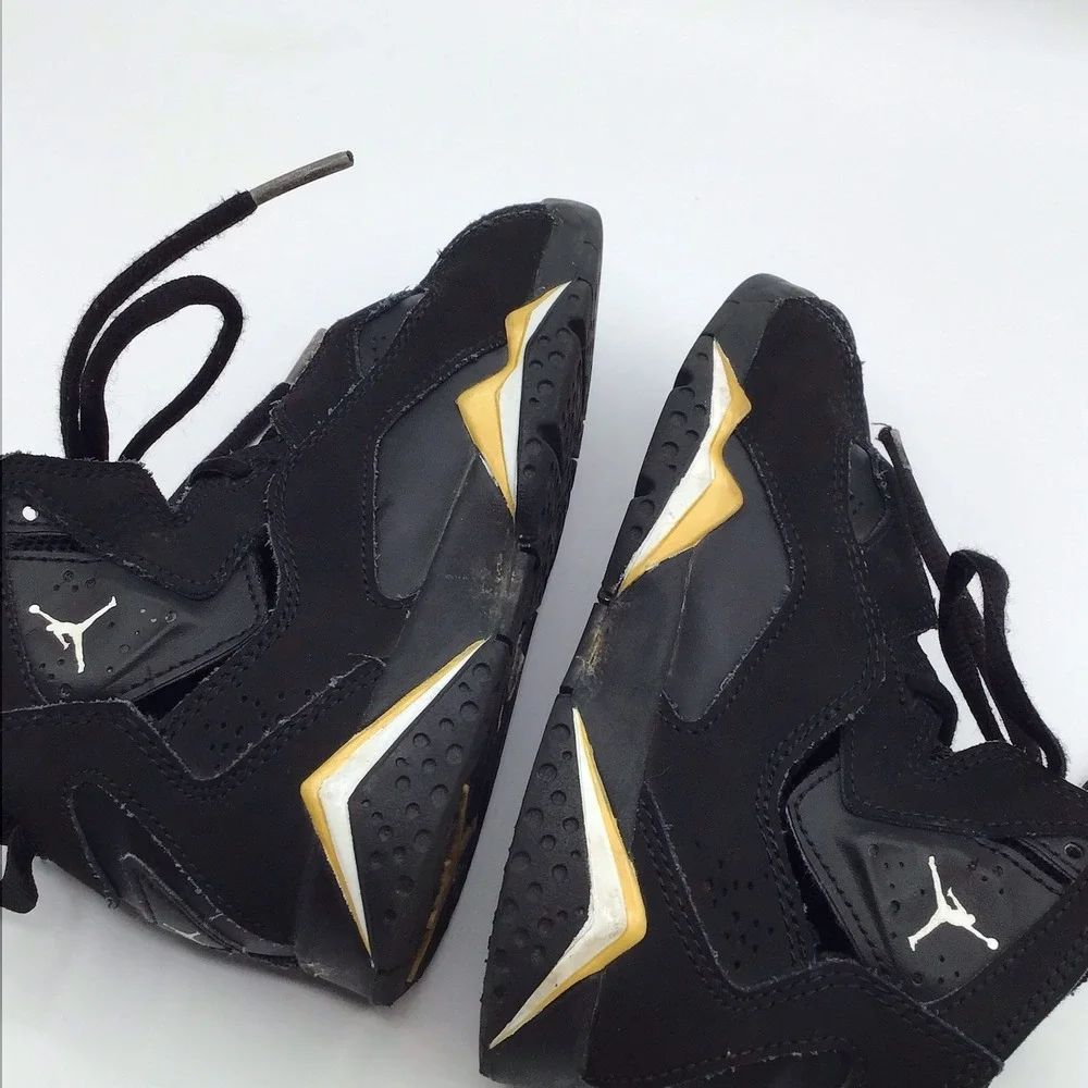 Nike Air Jordan True Flight Black White Gold Youth Basketball Shoes Size 12C